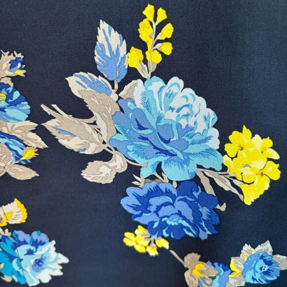 Equipment Women Lynn 100% silk button down Blouse Peacoat floral long sleeve LG - Picture 7 of 15